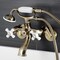 Kingston Brass Wall Mount Clawfoot Tub Faucet with Hand Shower, Antique Brass KS266PXAB - alternate 3